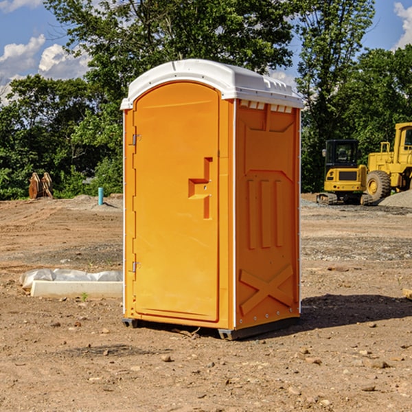 how often are the portable restrooms cleaned and serviced during a rental period in Sangamon Illinois